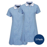 2 Pack Girls Avon Gingham Premium Summer Dress Blue