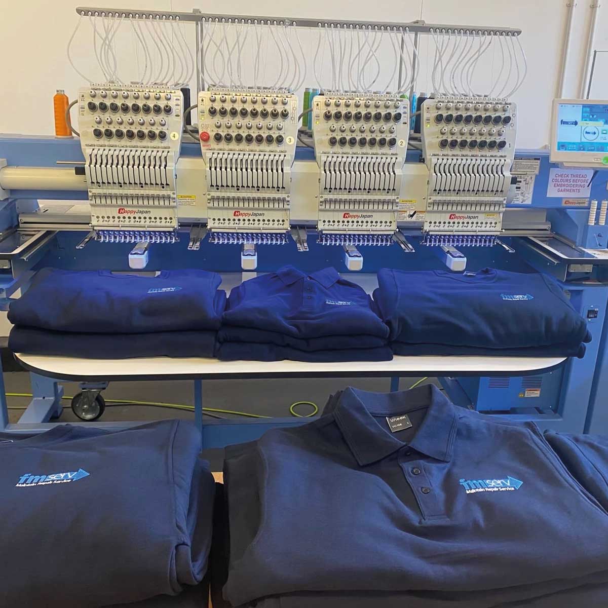 The embroidery machine used to embroider the school uniform logos