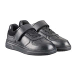 Hugo Black Leather Athletic Touch Tape Lace up School Shoes