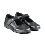 Star Black Leather Fitted Soft Touch Tape School Shoes