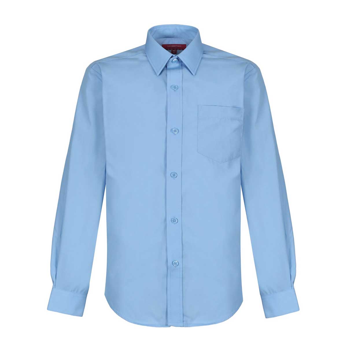 Unisex Long Sleeve School Shirt - Twin Pack blue