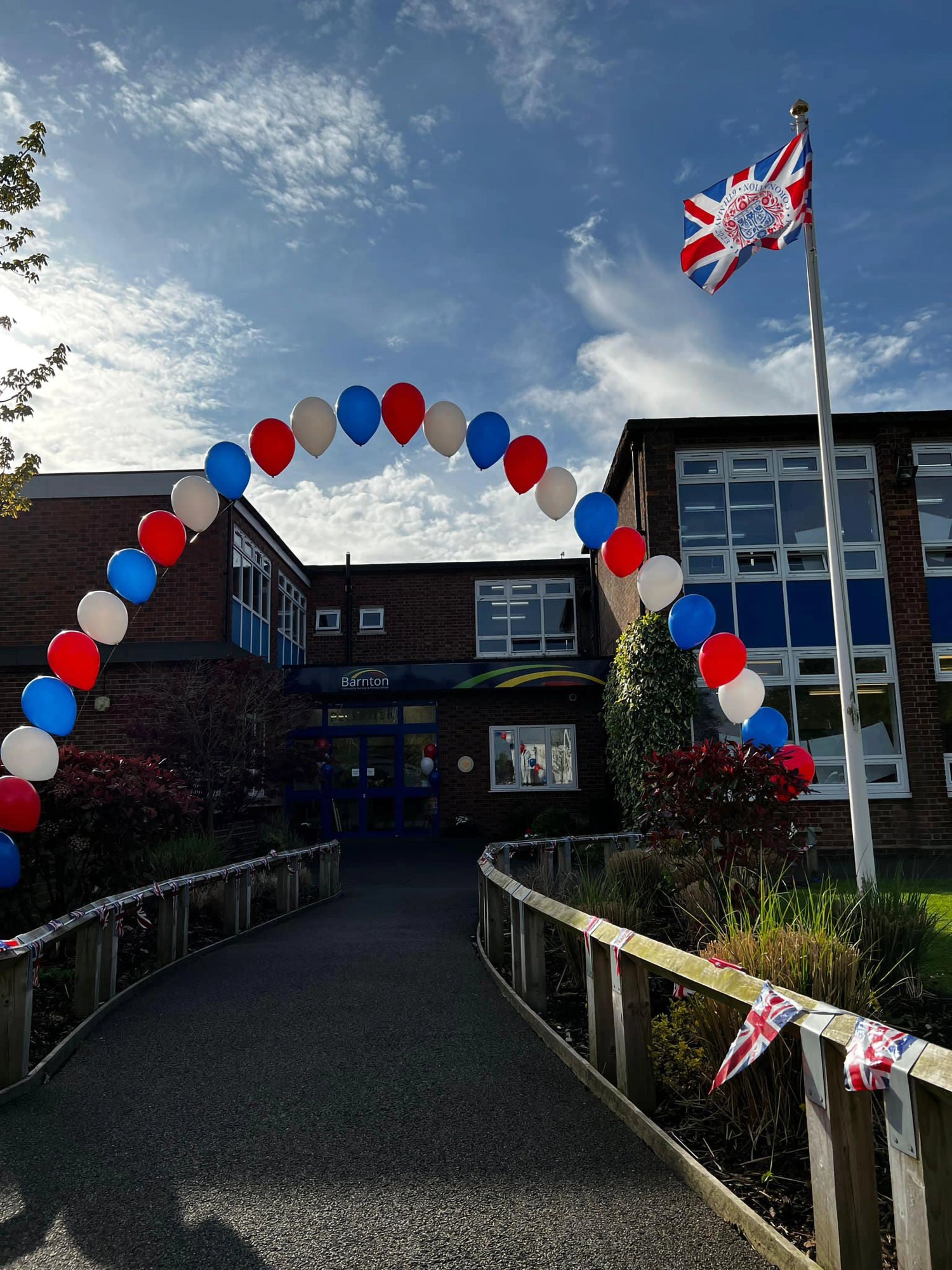 A photograph of the Barnton Community Nursery & Primary School building.