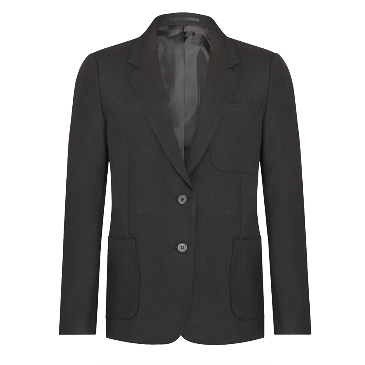The David Luke Schoolwear Girls PV Hopsack Blazer in Black.