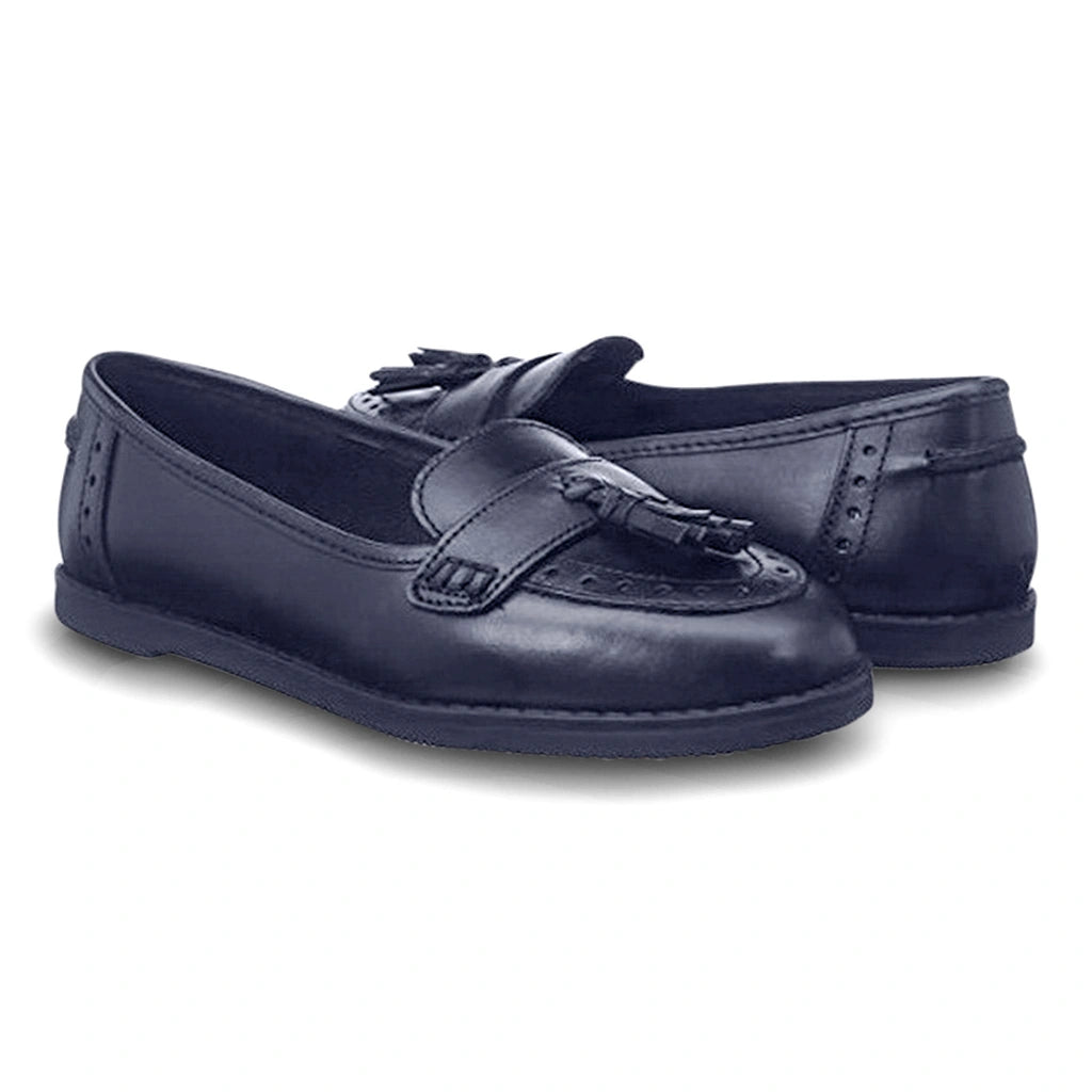 Harley Black Leather Girls' School Shoes