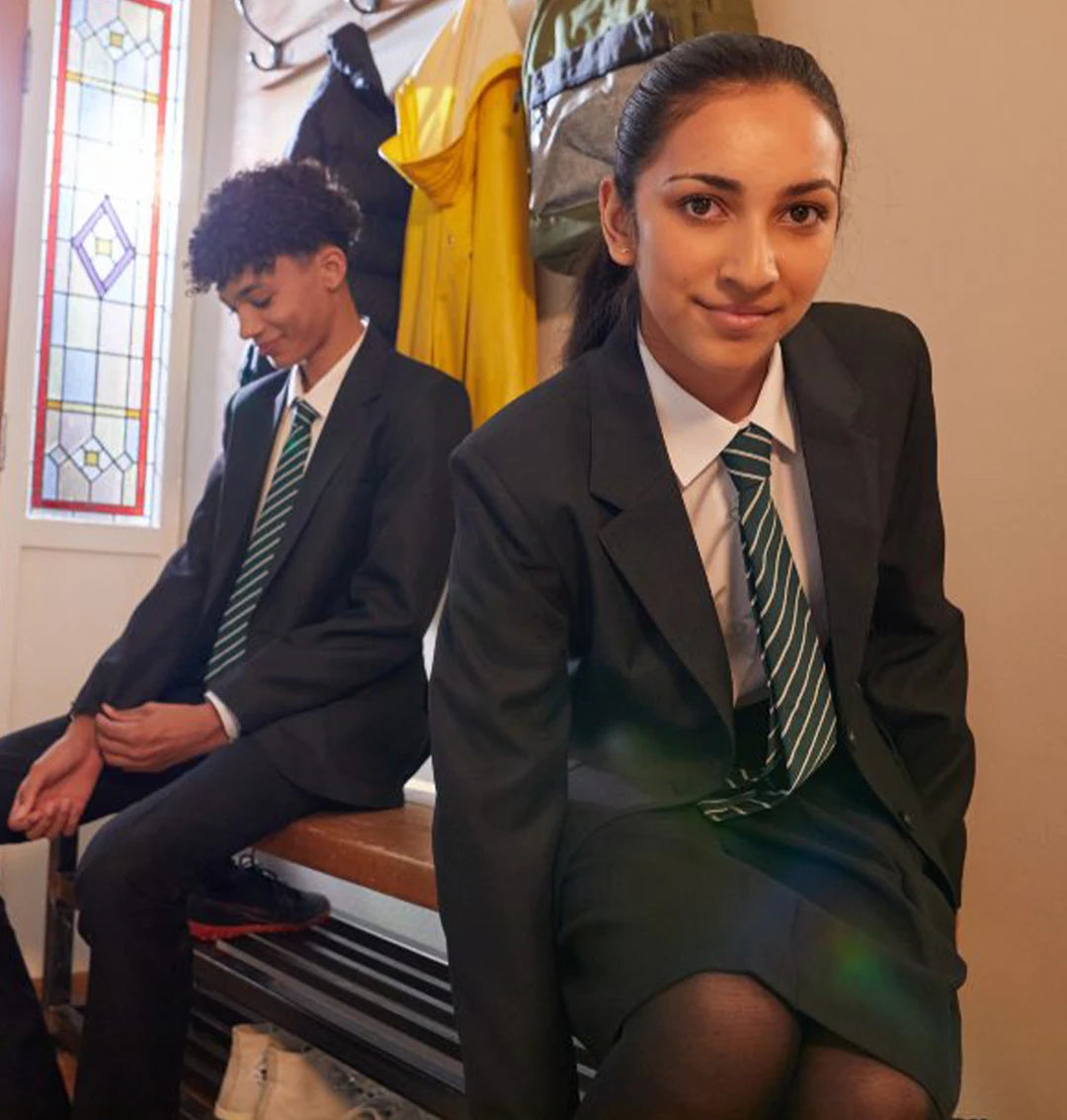 Models wearing the David Luke Schoolwear Girls & Boys School Eco-Blazers - Northwich Schoolwear