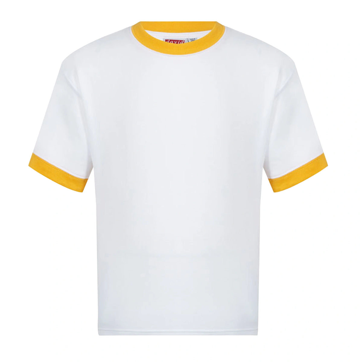 David Luke Contrast Trimmed PE T-Shirt in White/Amber Trim.