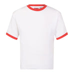 David Luke Contrast Trimmed PE T-Shirt in White/Red Trim.