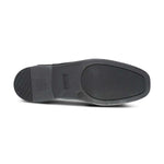 sole view of Edward Black Leather Pointed Toe Lace Up School Shoe