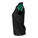 side view of iGen Female Sports Polo Black/Bottle