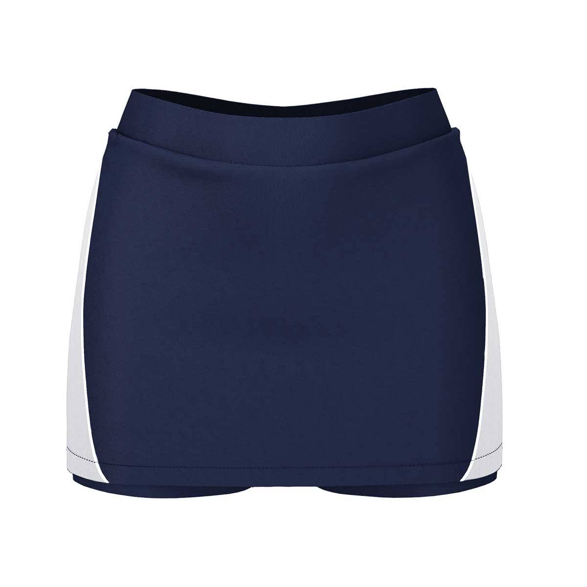 front view of iGen Female Sports Skorts Navy/White