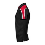 side view of iGen Unisex Sports Polo Black/Red