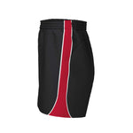 side view of iGen Unisex Sports Shorts Black/Red