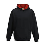 School Kids Varsity Hoodie Jet Black / Fire Red