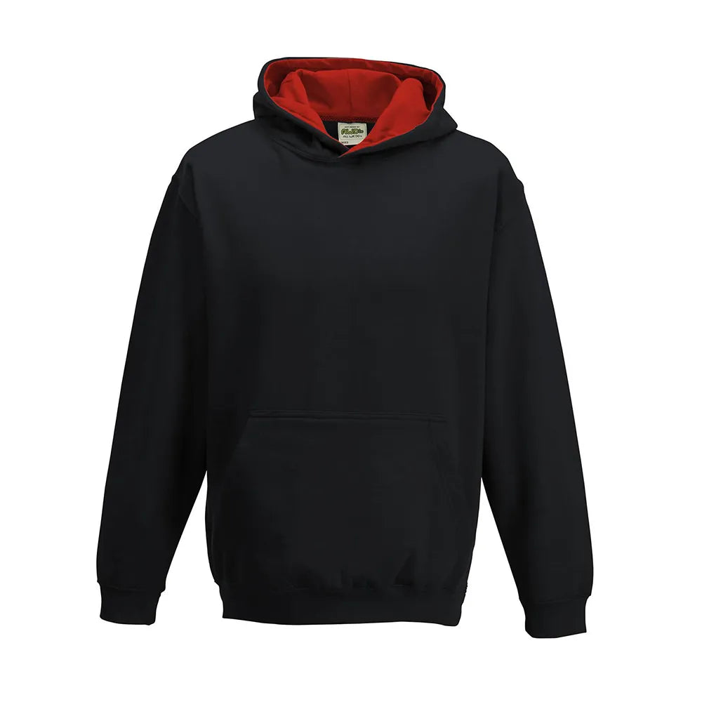 School Kids Varsity Hoodie Jet Black / Fire Red