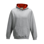 School Kids Varsity Hoodie Heather Grey / Fire Red