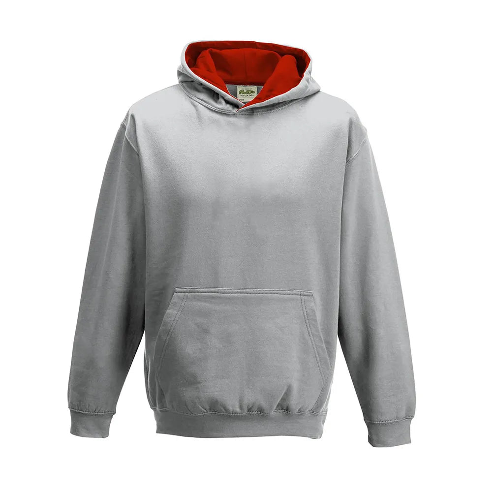 School Kids Varsity Hoodie Heather Grey / Fire Red