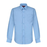 Unisex Long Sleeve School Shirt - Twin Pack blue