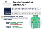 Sizing chart for the Comberbach Primary School Zoodie